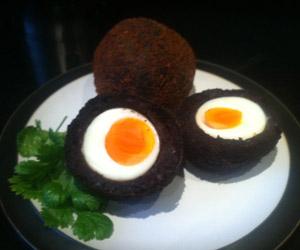 Black pudding scotch eggs