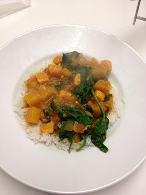 Butternut squash and spinach curry | Kitchen Geekery