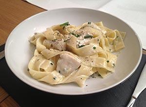 Chicken Dolcelatte with pappardelle