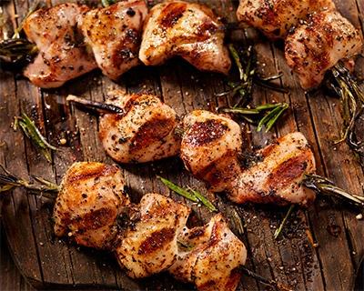 Orange, rosemary and chicken skewers