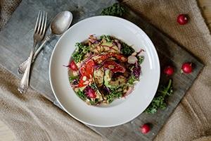 Superfood Kale Salad with Almond Ginger Dressing | Kitchen Geekery