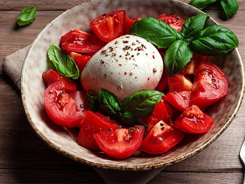 Caprese salad with burrata