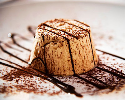 Semifreddo with walnut and chocolate